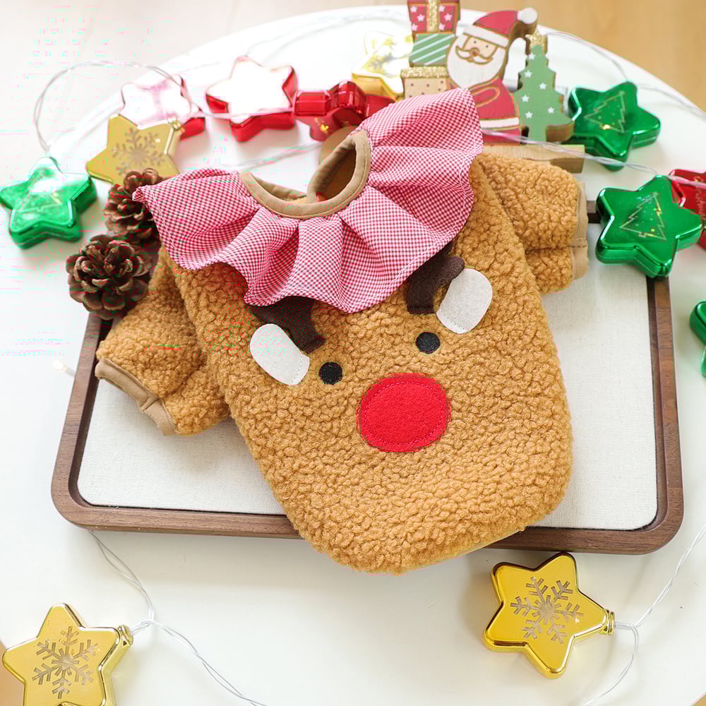 1 Piece Cute Christmas Pet Plush Coat