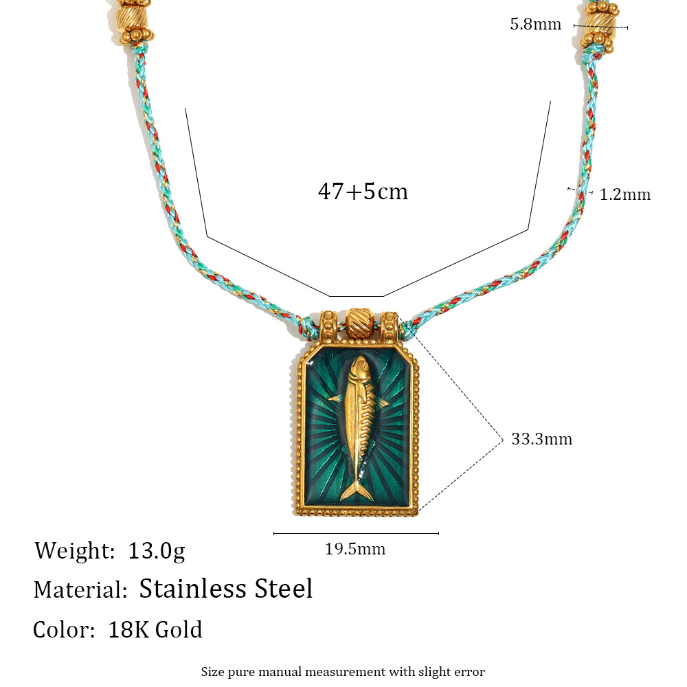 1 Piece Classic Fish Tarot Stainless Steel Gold Color Women's Pendant Necklaces Picture6