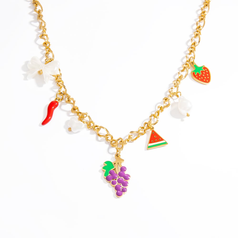 1 Piece Romantic Casual Fruit Stainless Steel Gold Color Women's Pendant Necklaces