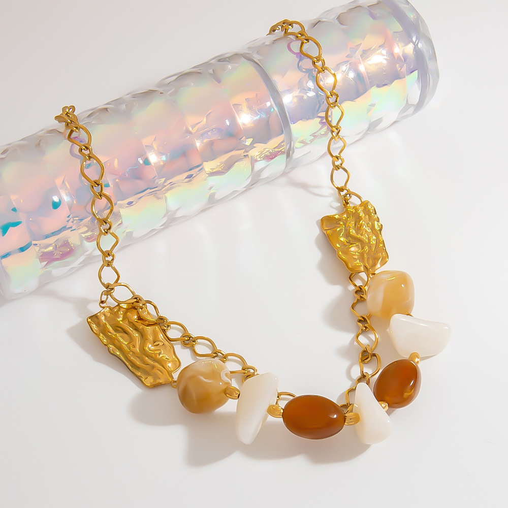 1 Piece Retro Heart Resin Beads  Pendant Necklace Picture3