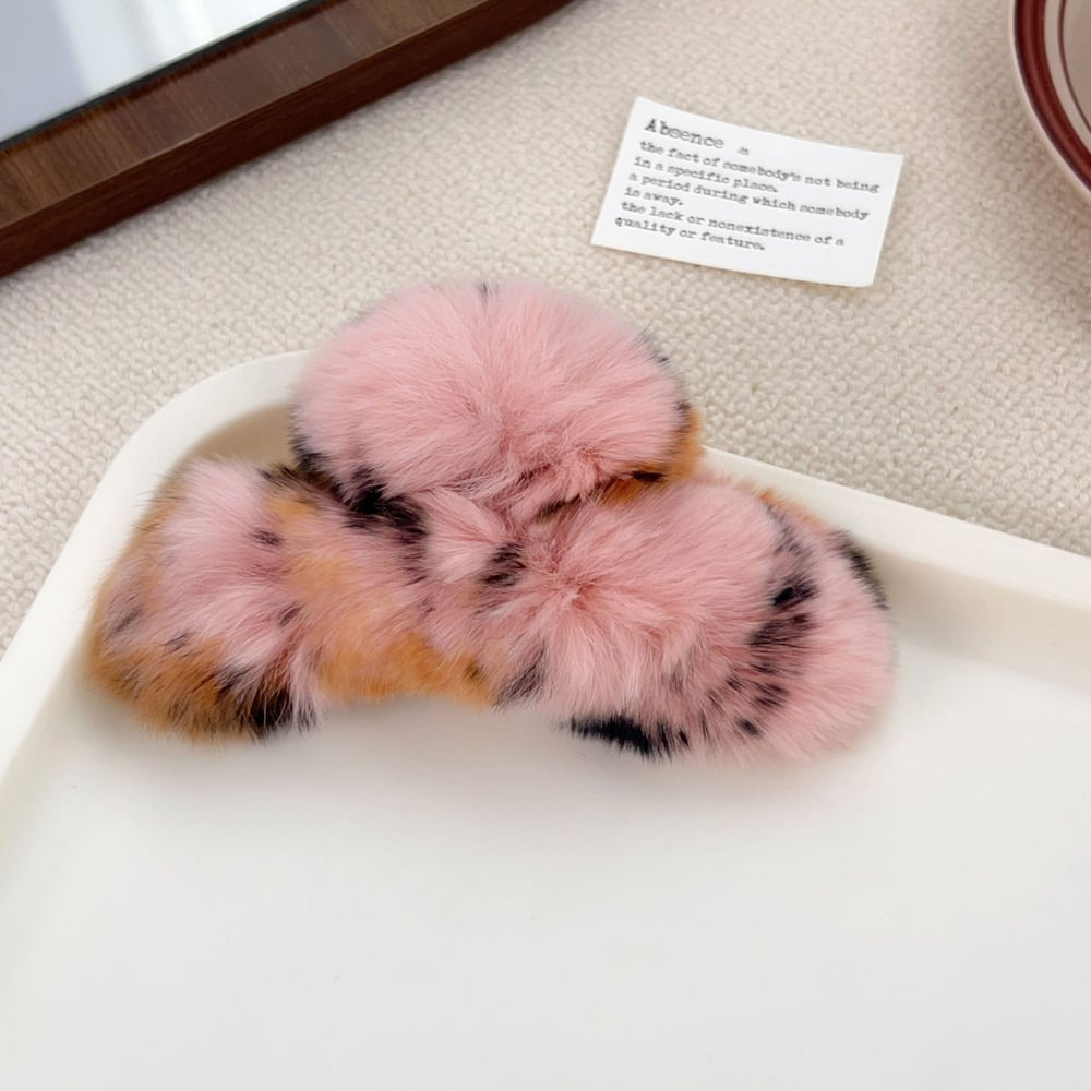 1 Piece Luxurious  Cute Leopard Print Imitation Fur Women's Hair Claws