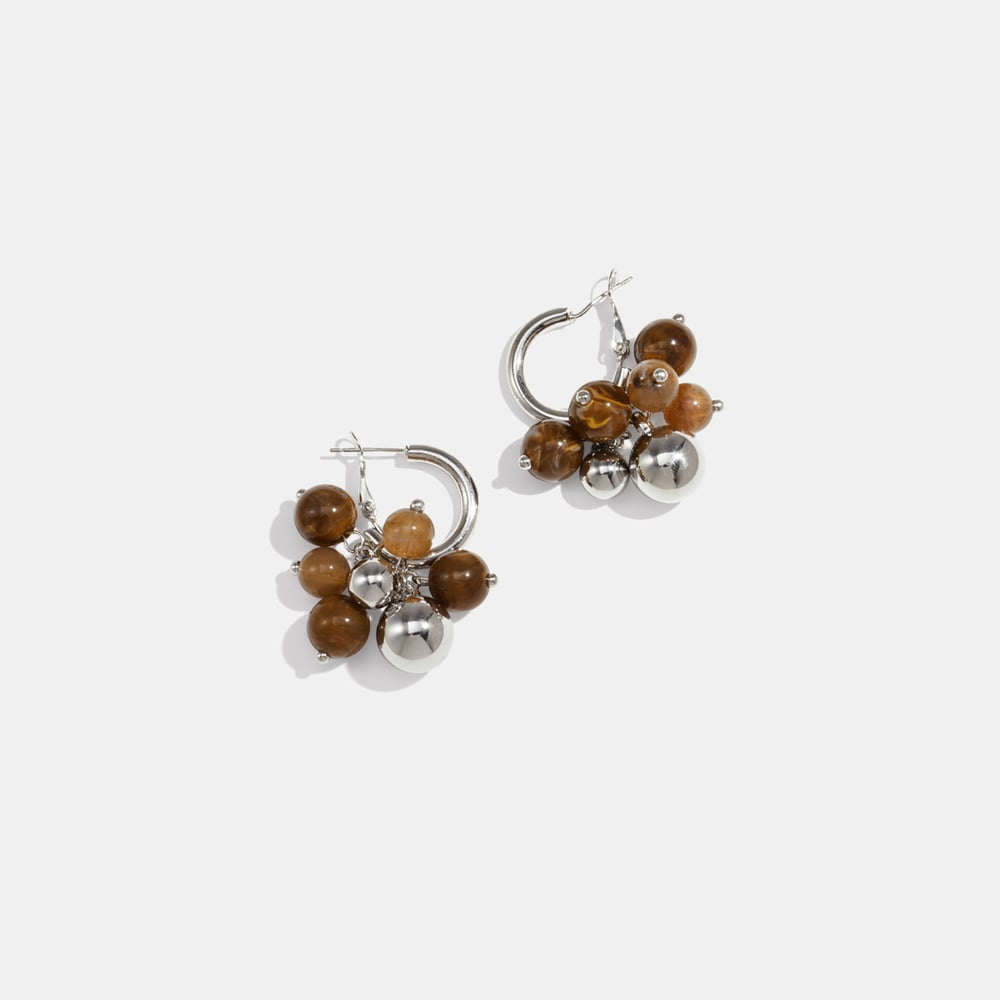 1 Pair Resin Beads Drop Earrings