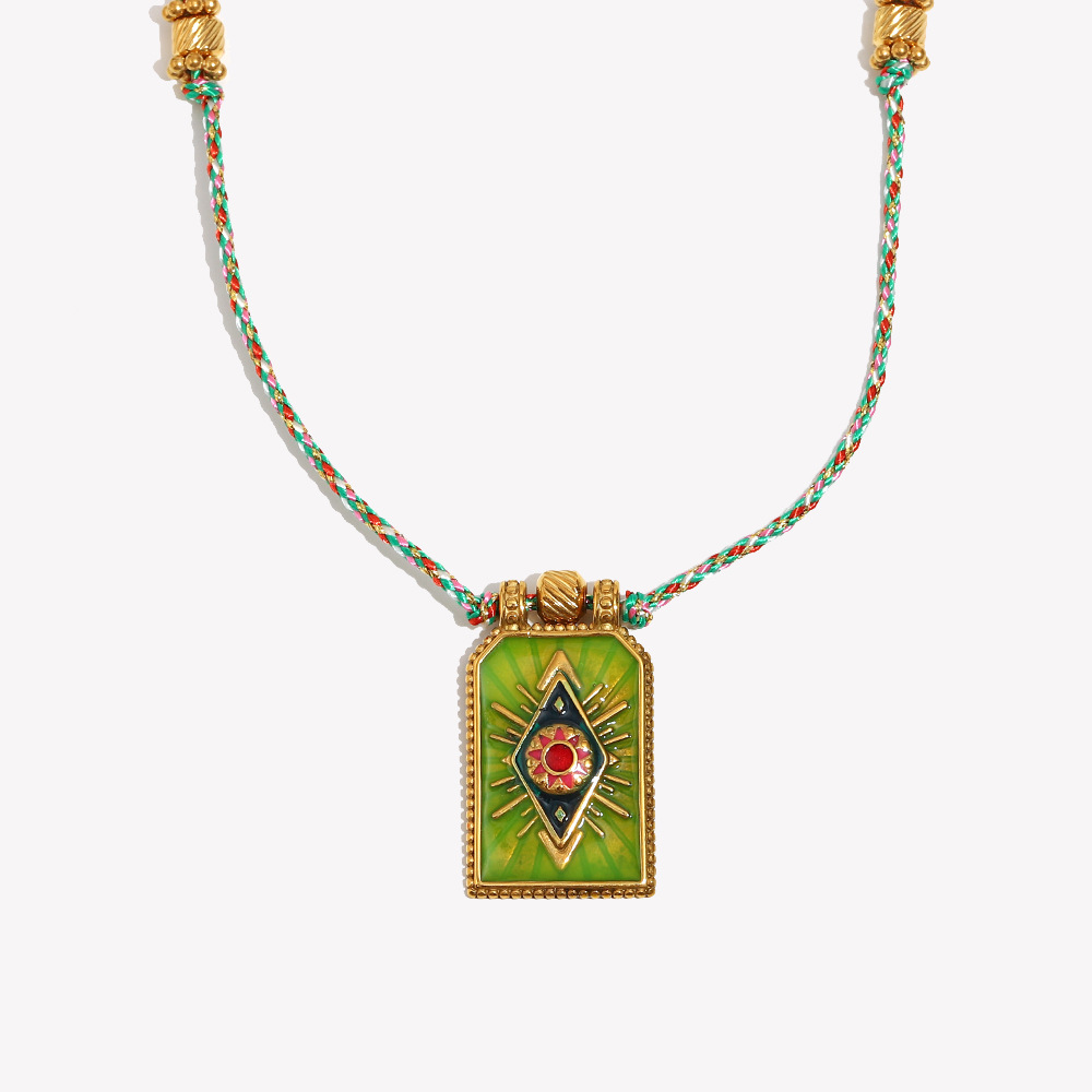 1 Piece Luxurious Eye Tarot Stainless Steel Gold Color Women's Pendant Necklaces