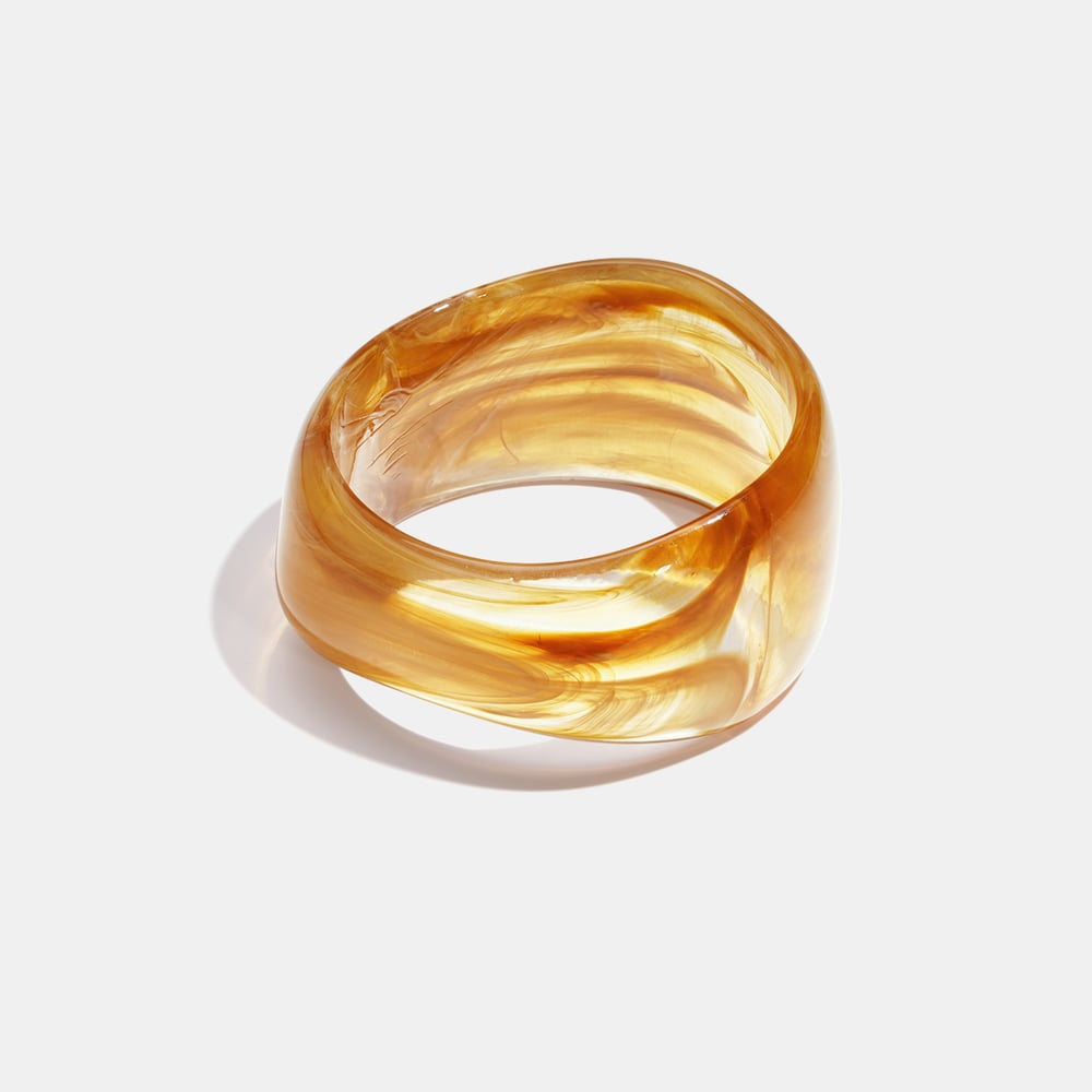 1 Stück einfache leichte Luxus unregelmäßige Farbverlauf Acryl Damen Armreifen