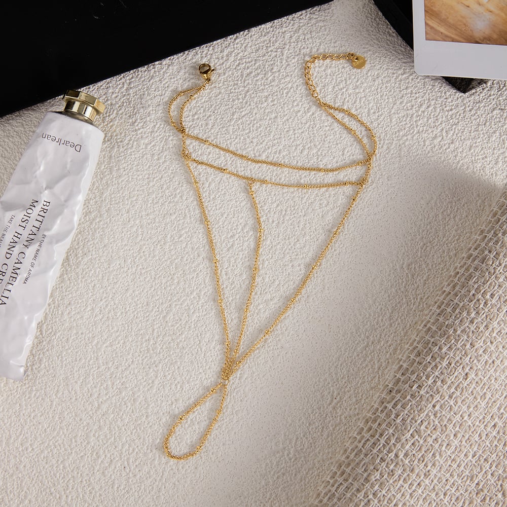 1 Piece Minimalist Daily Lines Stainless Steel Gold Color Women's Chain Bracelets h5Picture5