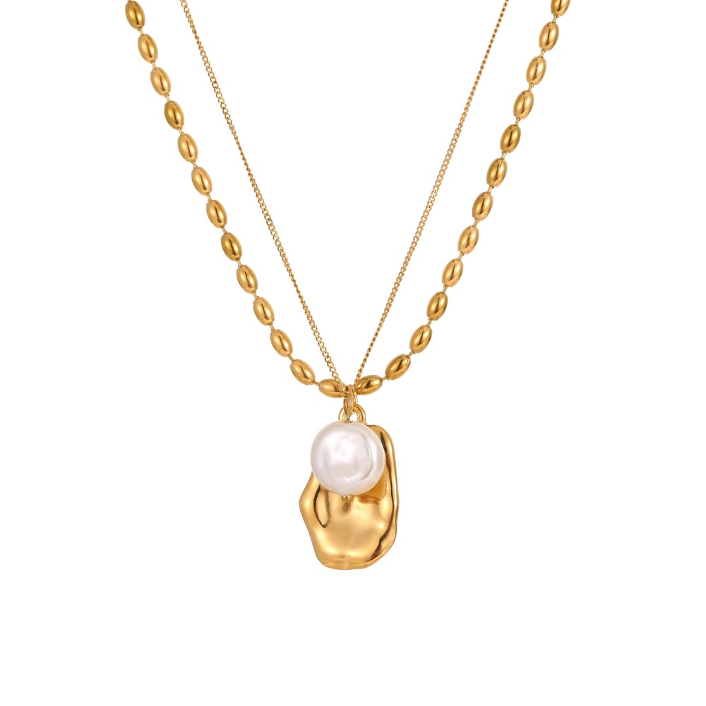 1 Piece Simple Elegant Irregular Shape Stainless Steel Women's Layered Necklaces h5Picture5