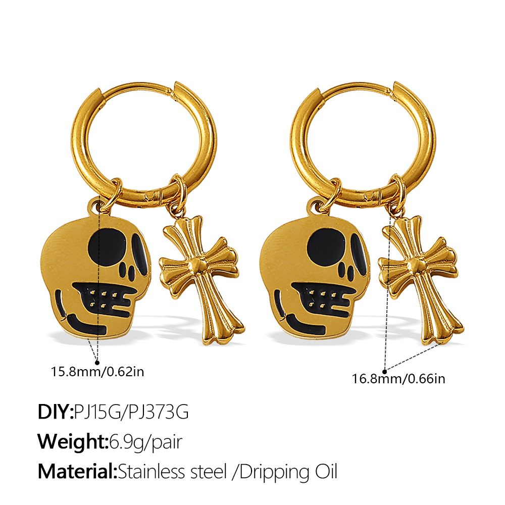 1 Paar Halloween-Ohrhänger aus Edelstahl h5Bild2