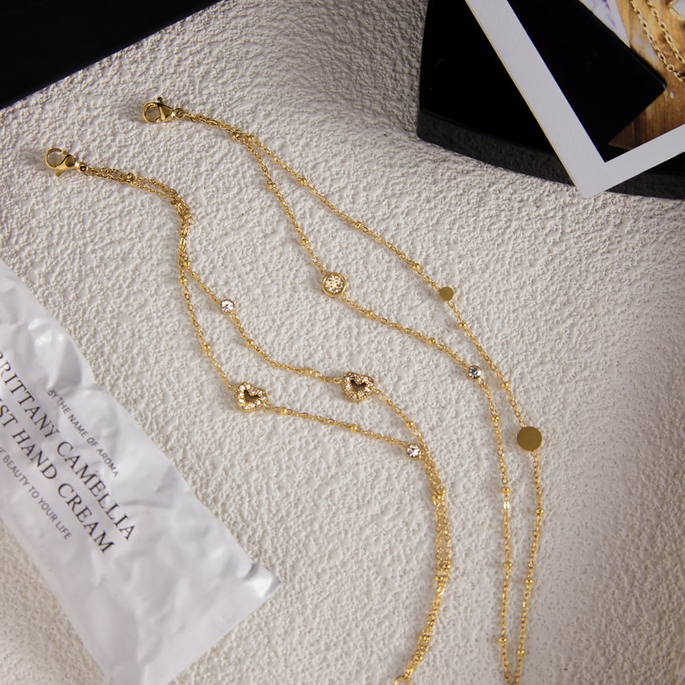 1 Piece Luxurious Heart Stainless Steel Gold Color Women's Chain Bracelets Picture5