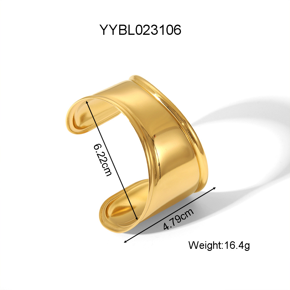 1 Piece Irregular Shape Stainless Steel Gold Color Cuff Bracelet