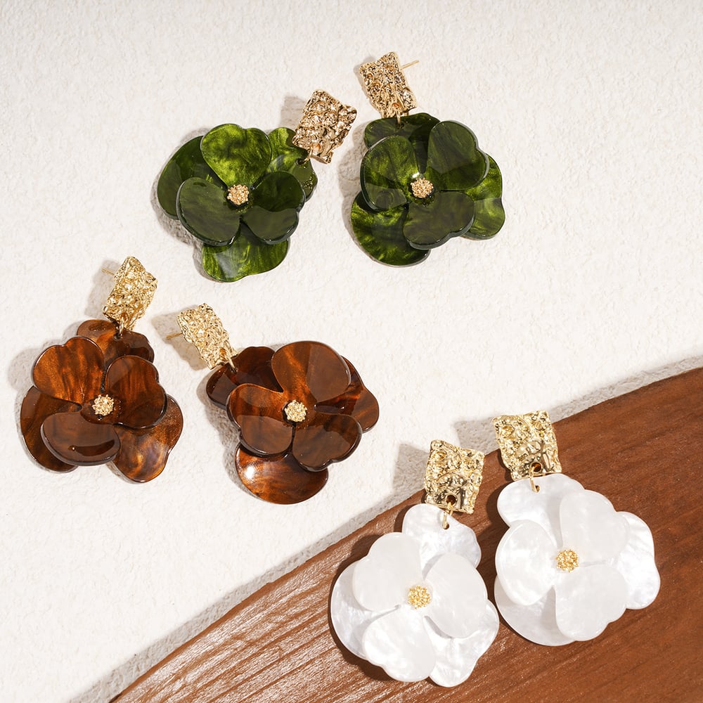 1 Pair Retro Flower Alloy Drop Earrings h5Picture3