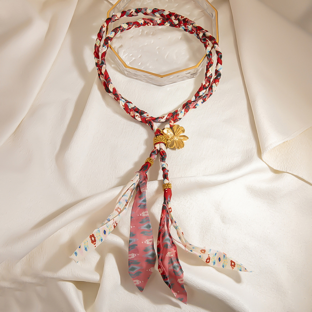 1 Piece Tylish Scarf With Stainless - Steel Buttons  Women's Long Necklaces Picture5