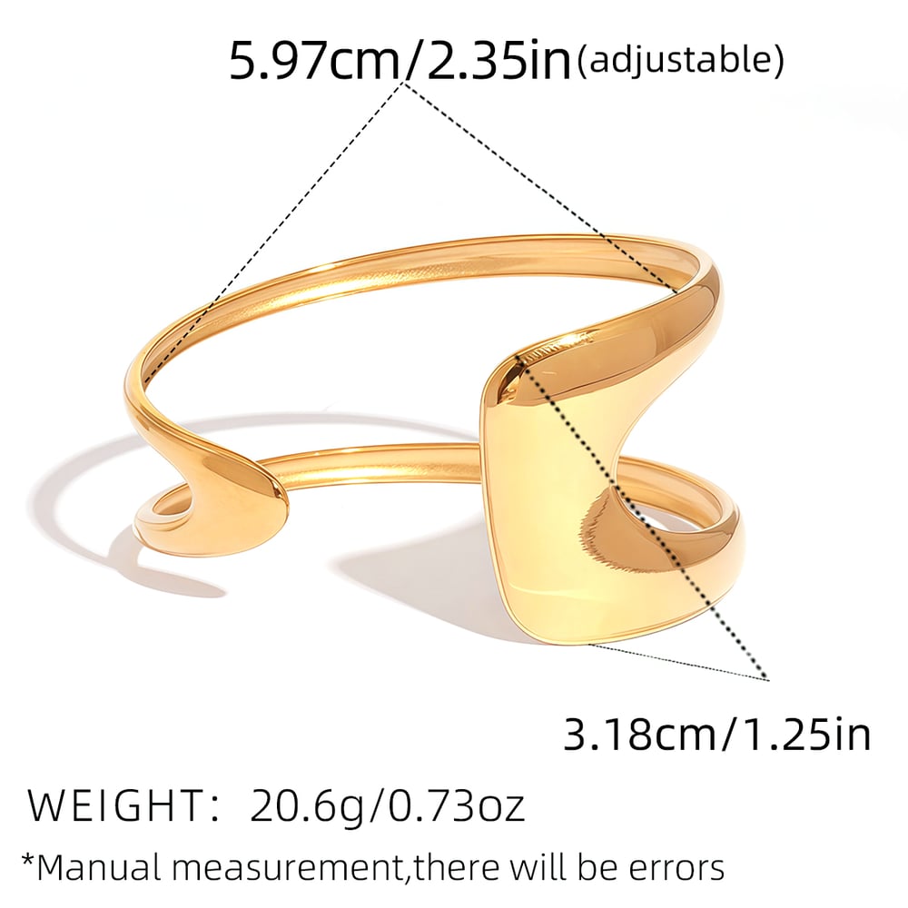 1 Piece Simple Irregular Shape Stainless Steel  Gold Color  Women's Bangles Picture2