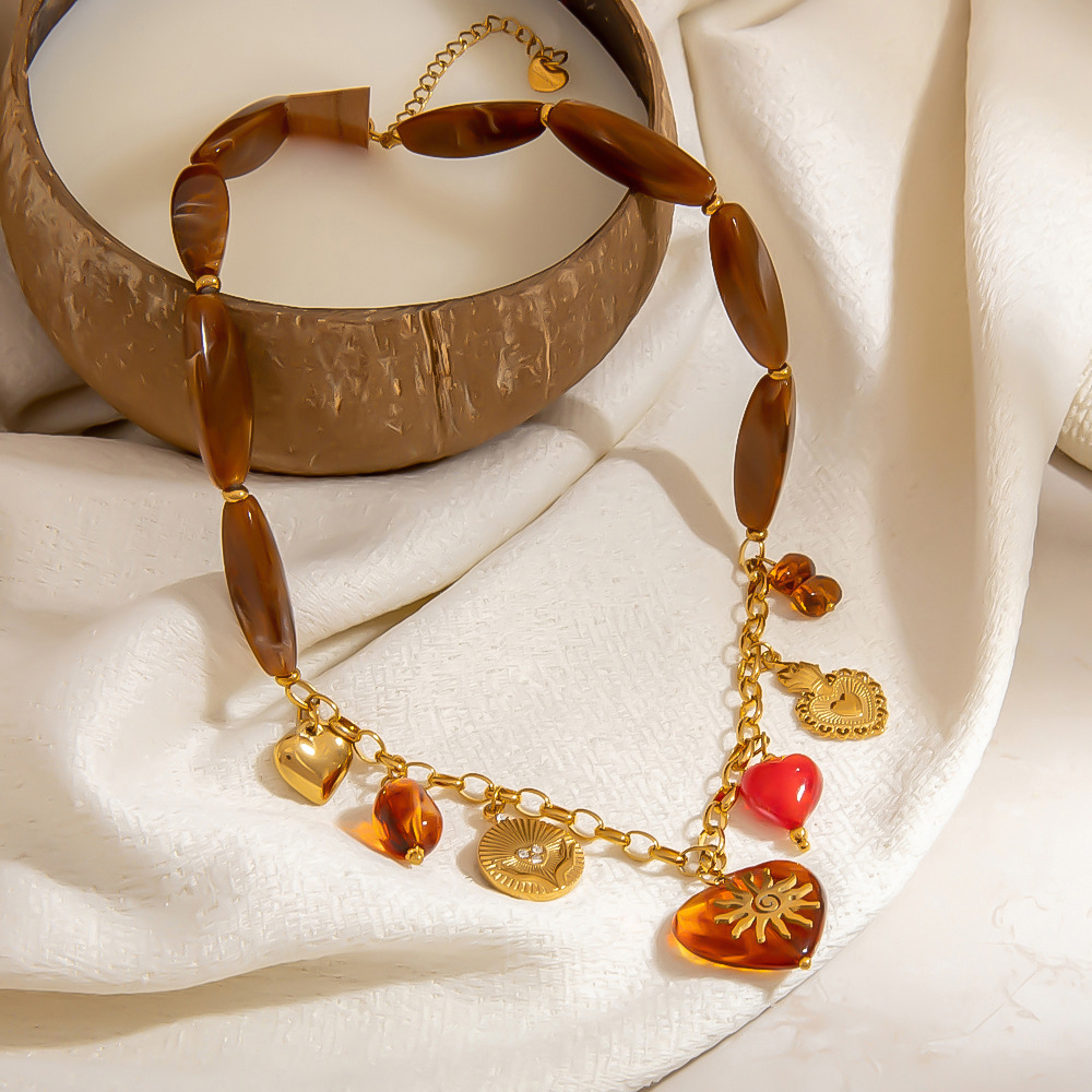 1 Piece Romantic Series Classic Heart Stainless Steel  Women's Pendant Necklaces h5Picture3