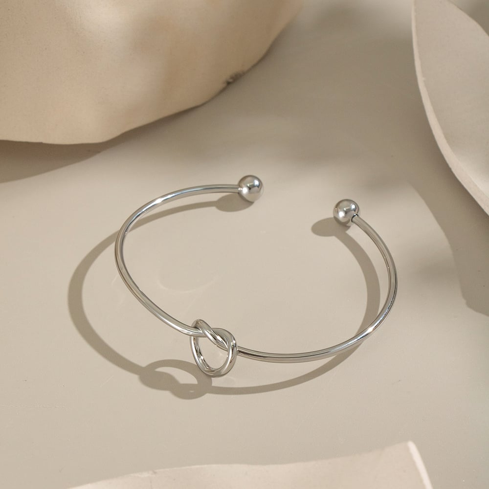 1 Piece Simple Series Twist Stainless Steel Gold Color Cuff Bracelet Picture4