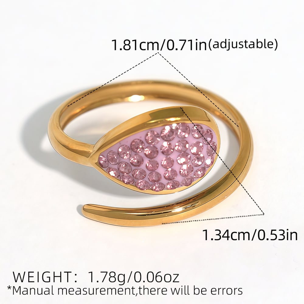 1 Stück lässige Statement-Ringe aus Edelstahl mit unregelmäßiger Tropfenform für Damen h5Bild2