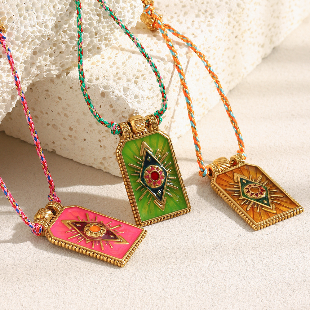 1 Piece Luxurious Eye Tarot Stainless Steel Gold Color Women's Pendant Necklaces Picture2