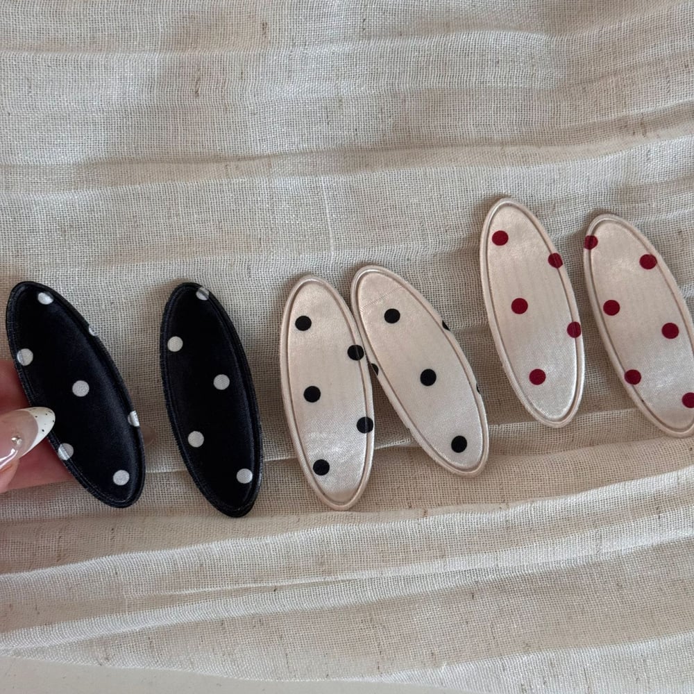 1 Stück Romantische Serie Tägliche Polka Dots Stoff Damen Haarspangen h5Bild2