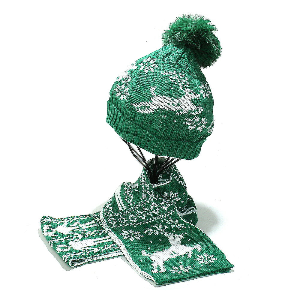 1 Set Christmas Knitted Scarf and Hat Picture5