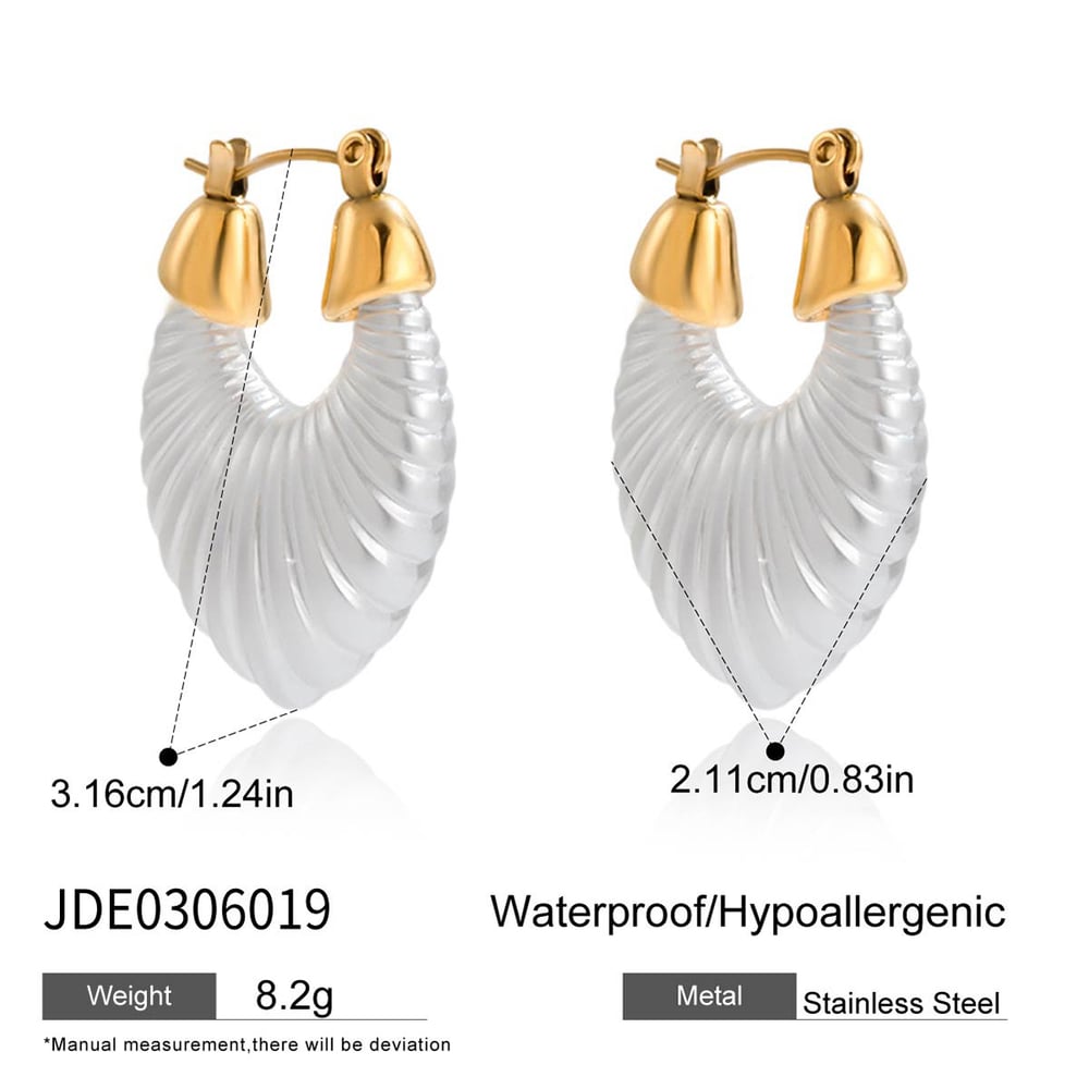 1 Piece Gorgeous Irregular Annular Shape Stainless Steel Gold Color Women's Hoop Earrings