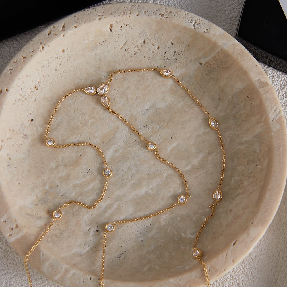 1 Piece Simple Droplet Stainless Steel Gold Color Women's Pendant Necklaces h5Picture7