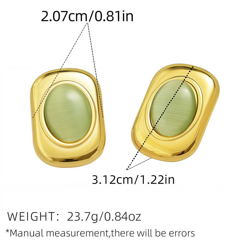 1 Paar elegante rechteckige Ohrstecker aus Edelstahl in Goldfarbe für Damen h5Bild2