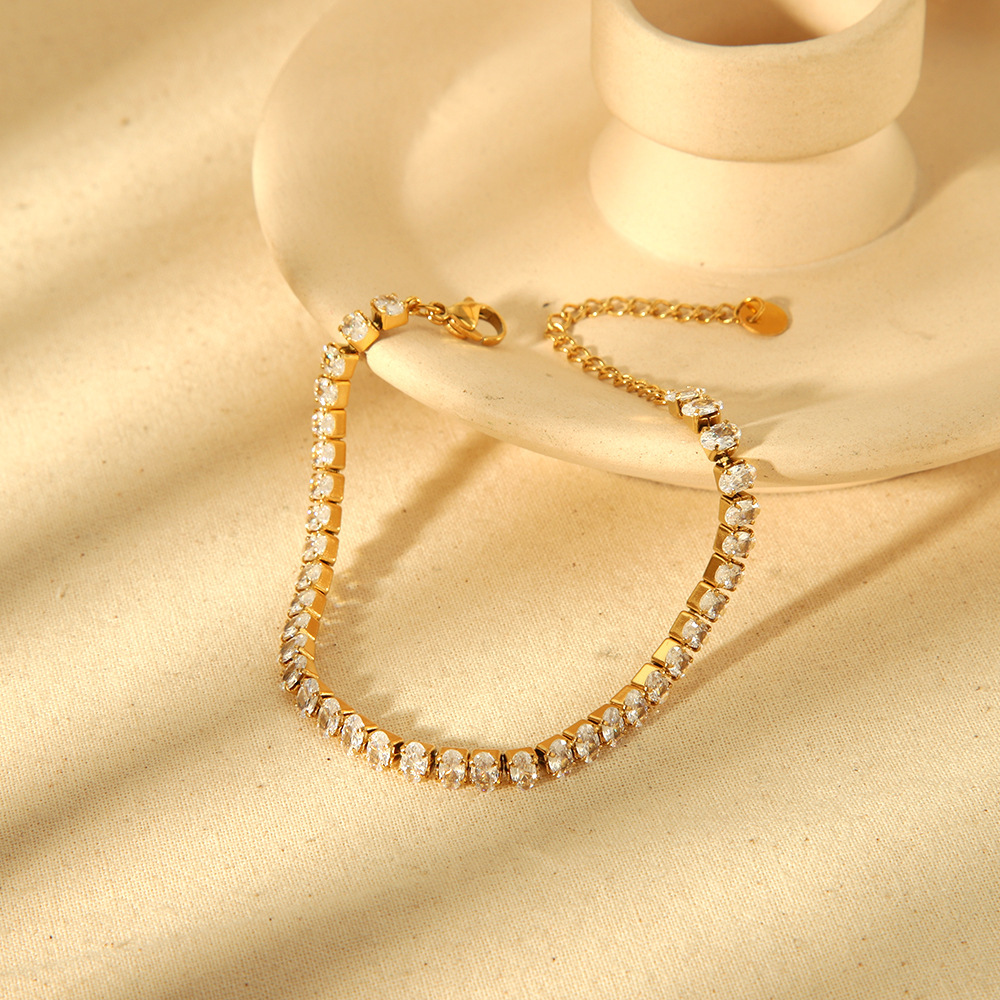 1 Piece Simple Daily Chain Rectangle Stainless Steel Women's Chain Bracelets h5Picture4
