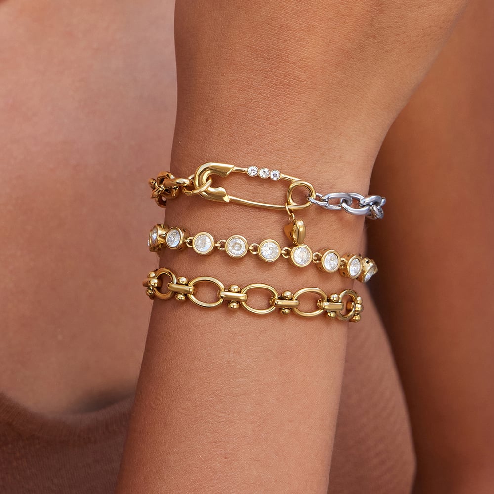 Romantische Büroklammer Edelstahl Gold Farbe Damen Schmuck Sets h5Bild3