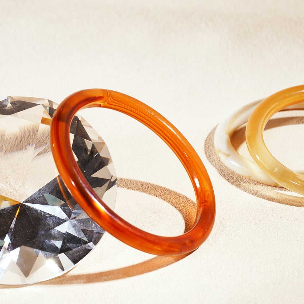 1 Stück einfache, vielseitige Armreifen aus Acryl mit Farbverlauf für Damen h5Bild5