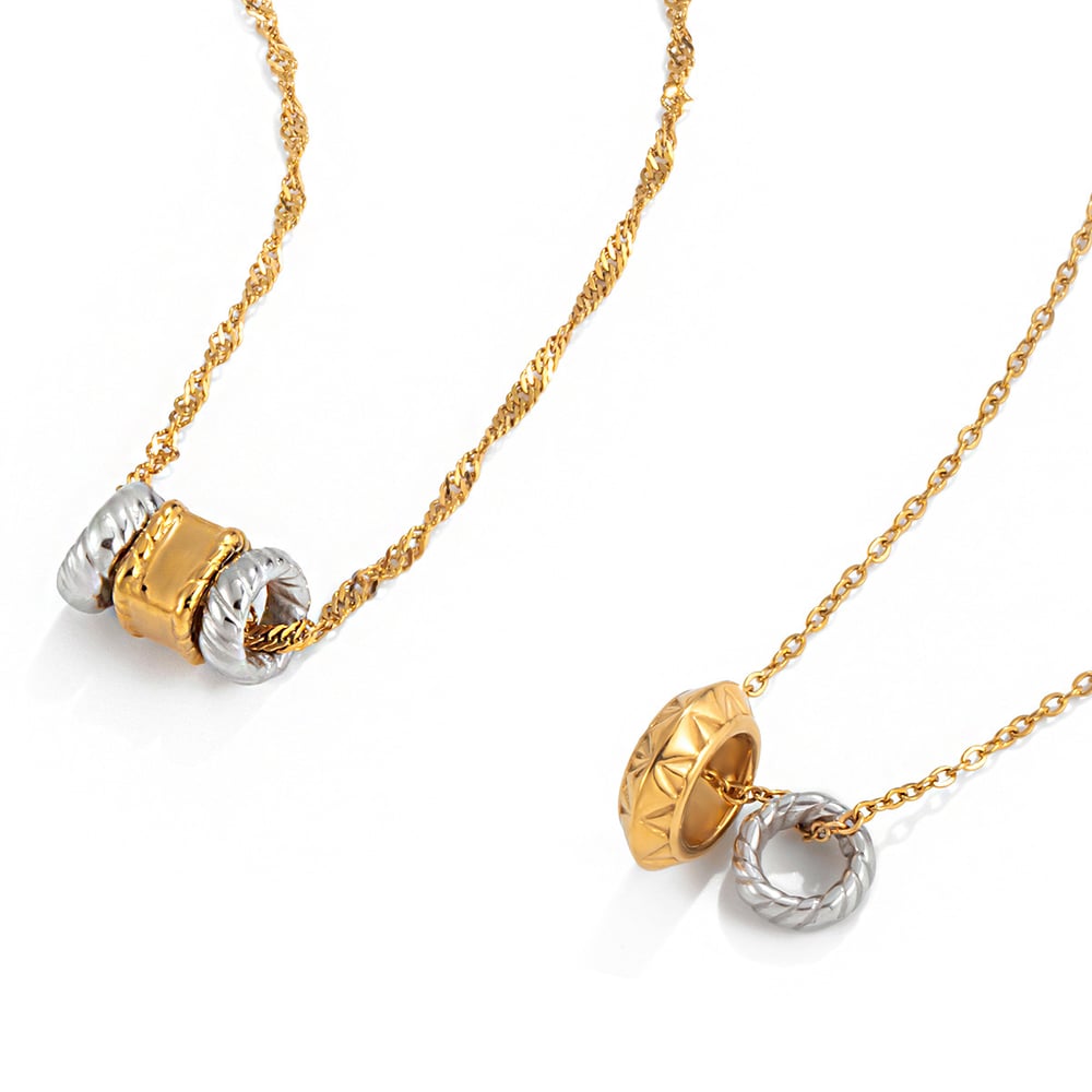 1 Piece Simple Circle Stainless Steel Gold&Silver Color Women's Pendant Necklaces h5Picture6