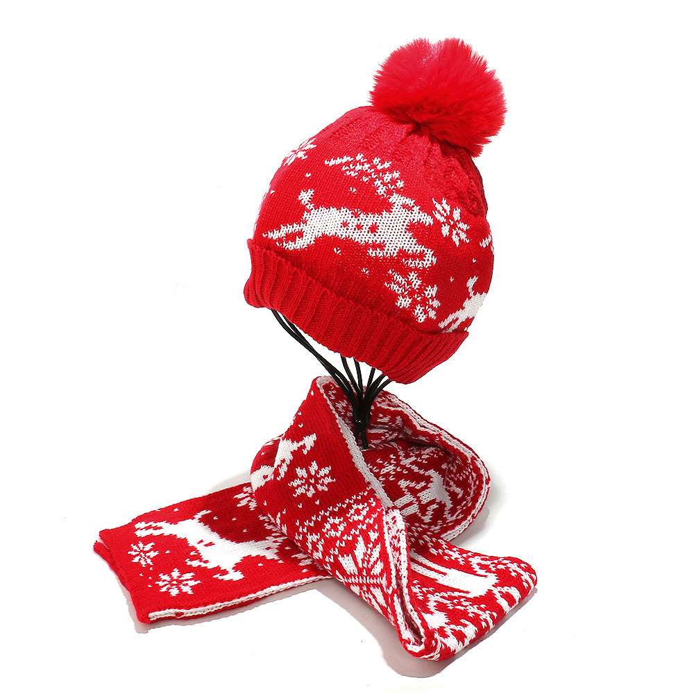 1 Set Christmas Knitted Scarf and Hat Picture4