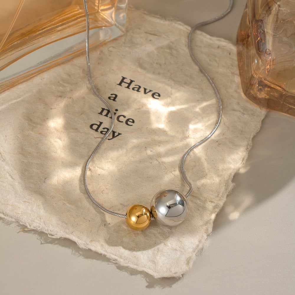 1 Stück Halskette mit Kugelanhänger aus Edelstahl Bild5