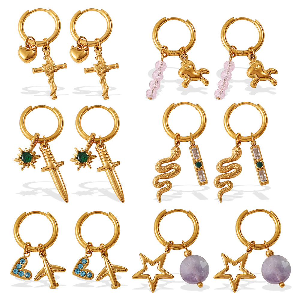 1 Paar goldfarbene DIY-Ohrhänger aus Edelstahl Bild4