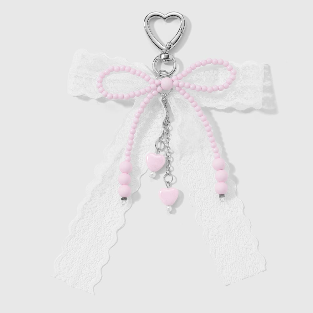 1 Piece Sweet Beaded Bow Knot Bag Charm 