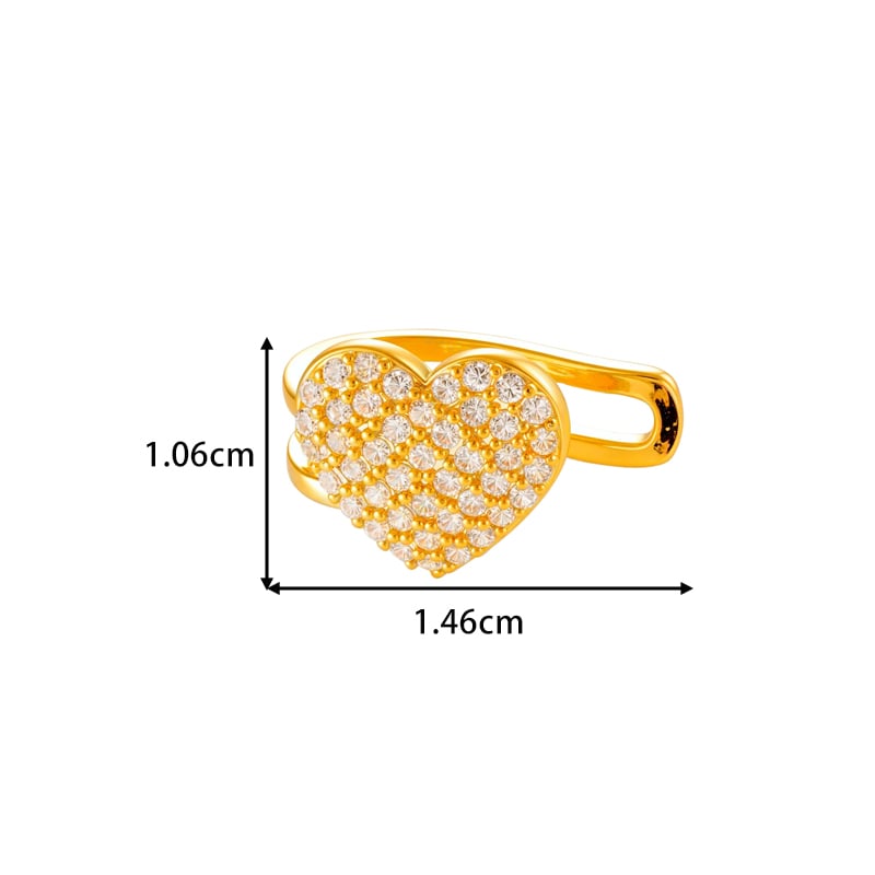 1 Stück Kupfer-Gold-Farbe Zirkon Ohr Manschetten Bild2