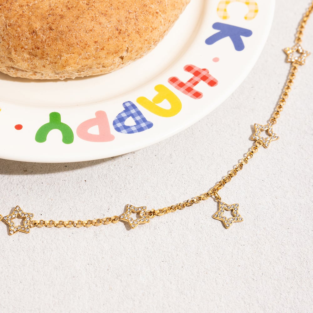 1 Piece Delicate Star Stainless Steel Gold Color Women's Pendant Necklaces h5Picture7