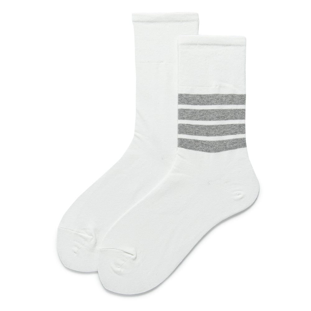 1 Paar sportliche, gestreifte Damen-Socken aus Baumwolle bis zur Mitte der Wade h5Bild2