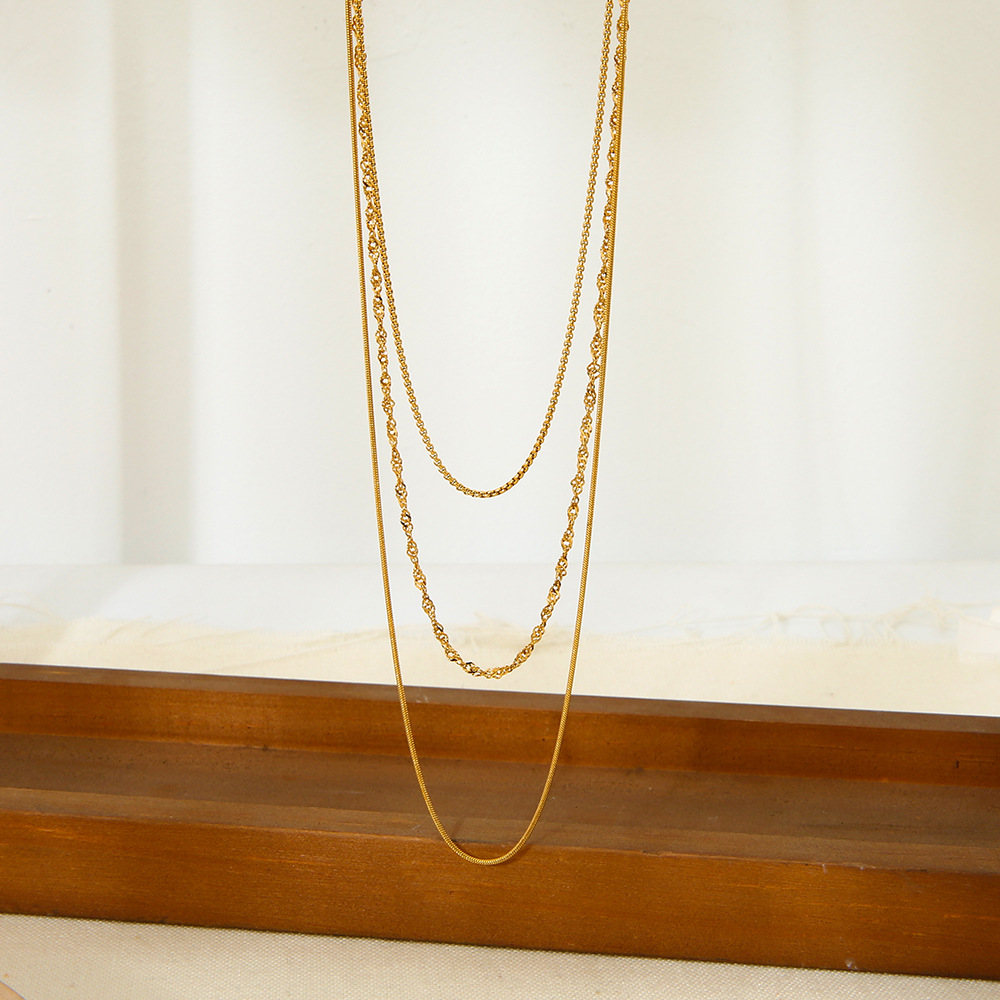 Multi-layered Daily Chain Stainless Steel  Women's Layered Necklaces h5Picture4