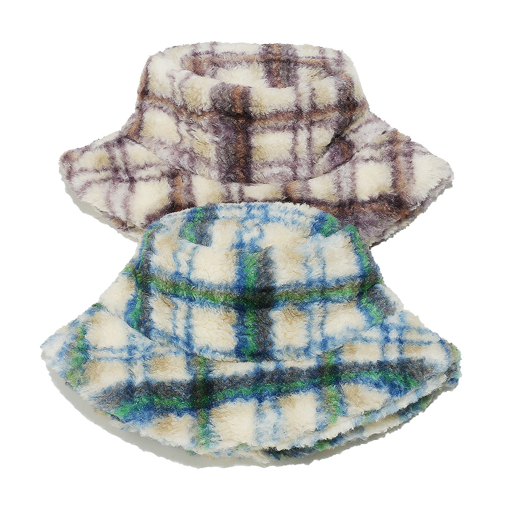 1 Piece Casual Plaid Plush Fisherman's Hat h5Picture3