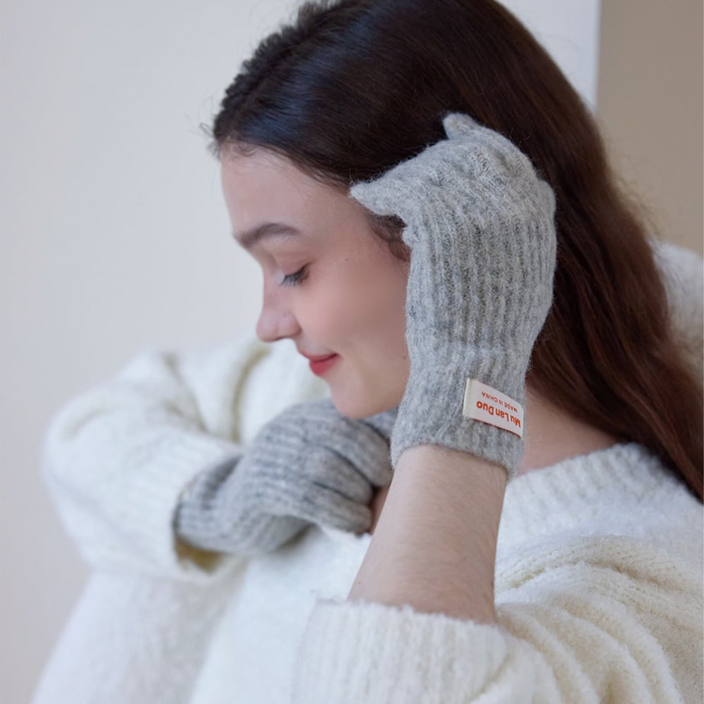 1 Paar einfarbige Damenhandschuhe aus Polyester für den täglichen Gebrauch h5Bild2