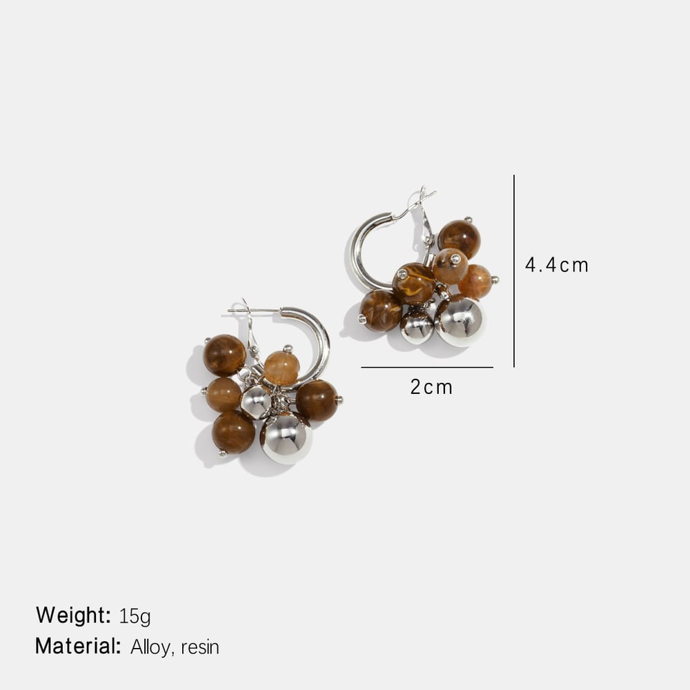 1 Pair Resin Beads Drop Earrings h5Picture2