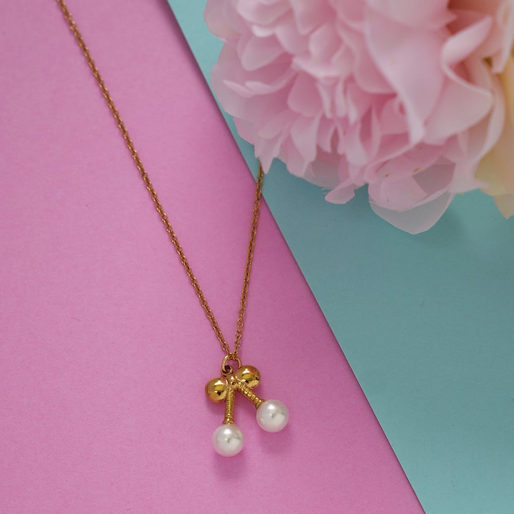 1 Piece Casual Food Stainless Steel Gold Color Women's Pendant Necklaces h5Picture4