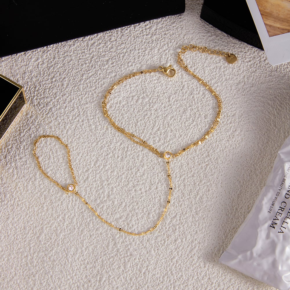 1 Piece Exquisite Heart Stainless Steel Gold Color Women's Charm Bracelets h5Picture5