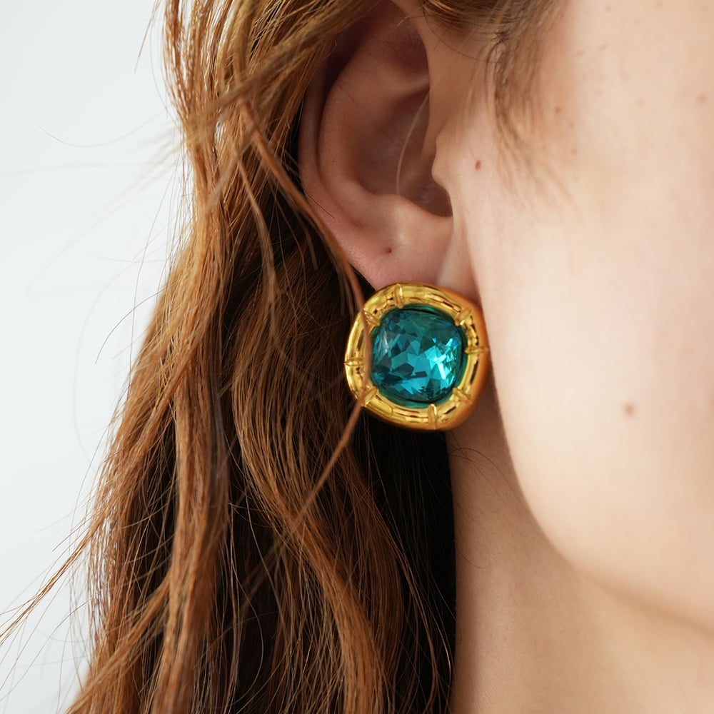 1 Pair Simple  Natural Rectangle Stainless Steel  Gold Color Women's Stud Earrings Picture8