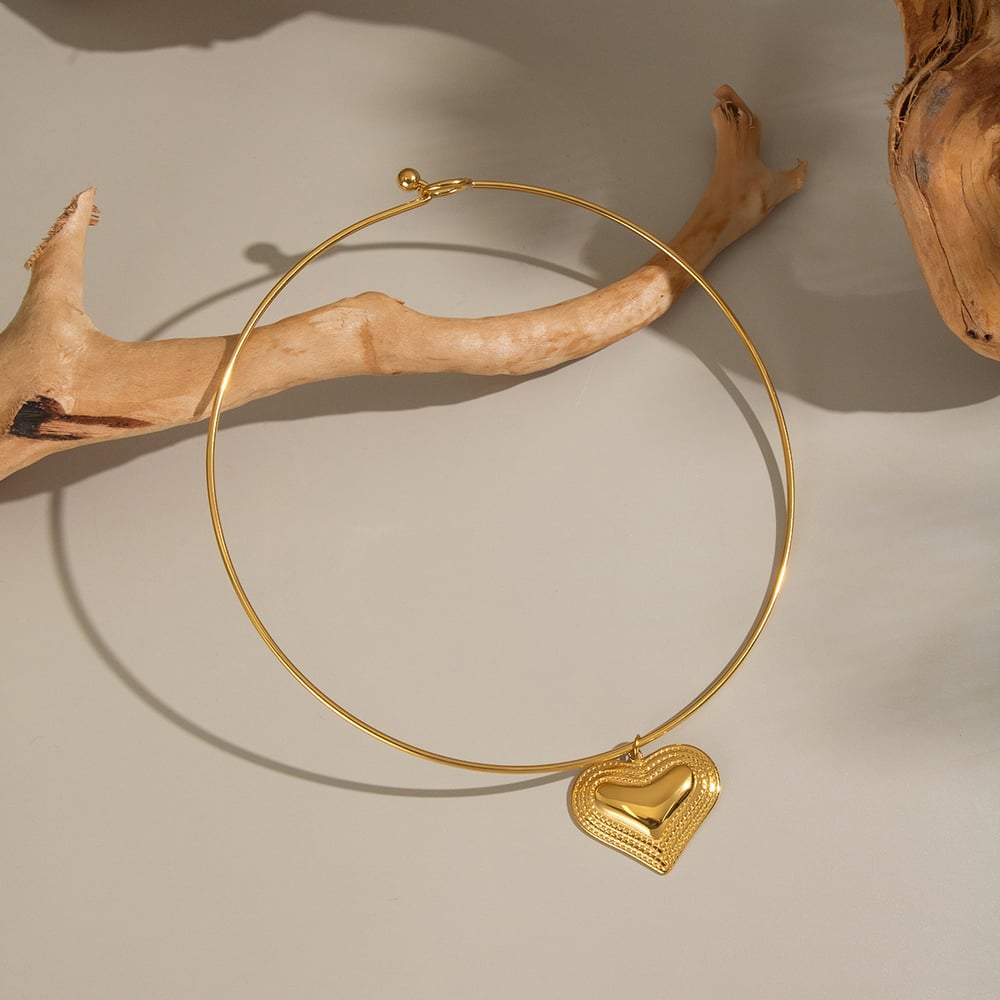 1 Stück Herz Sonne Edelstahl Gold Farbe Charm Halskette h5Bild4