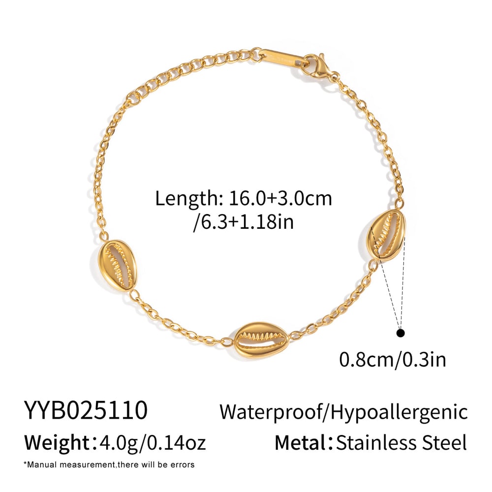 Casual Conch Stainless Steel Gold Color Women's Jewelry Sets 