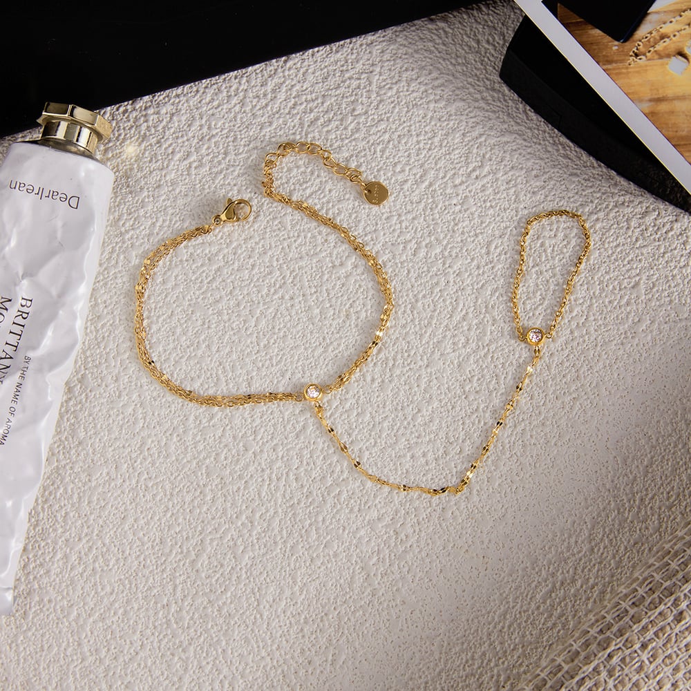 1 Piece Exquisite Heart Stainless Steel Gold Color Women's Charm Bracelets h5Picture6