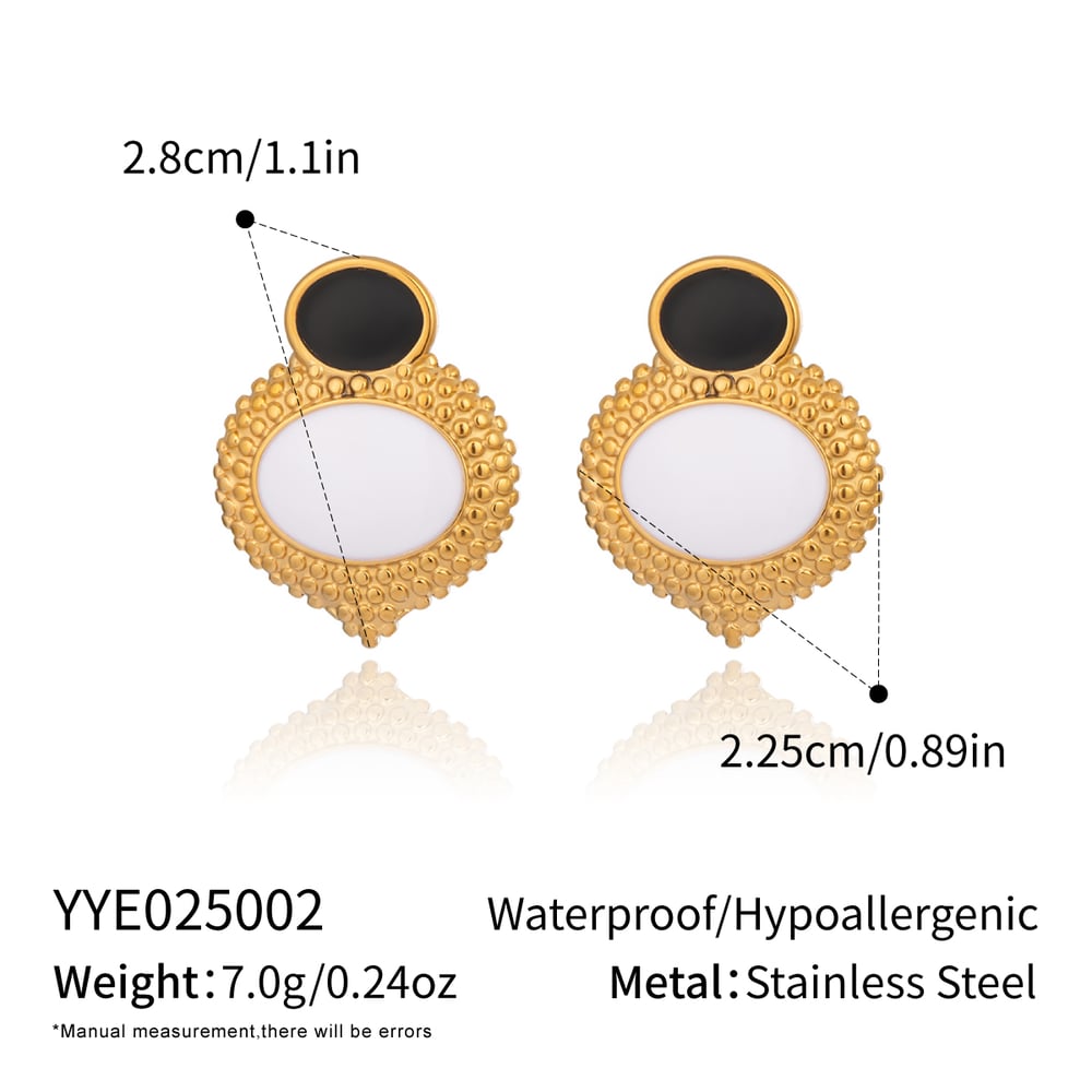 Elegant Patchwork Stainless Steel Gold Color Necklace Set