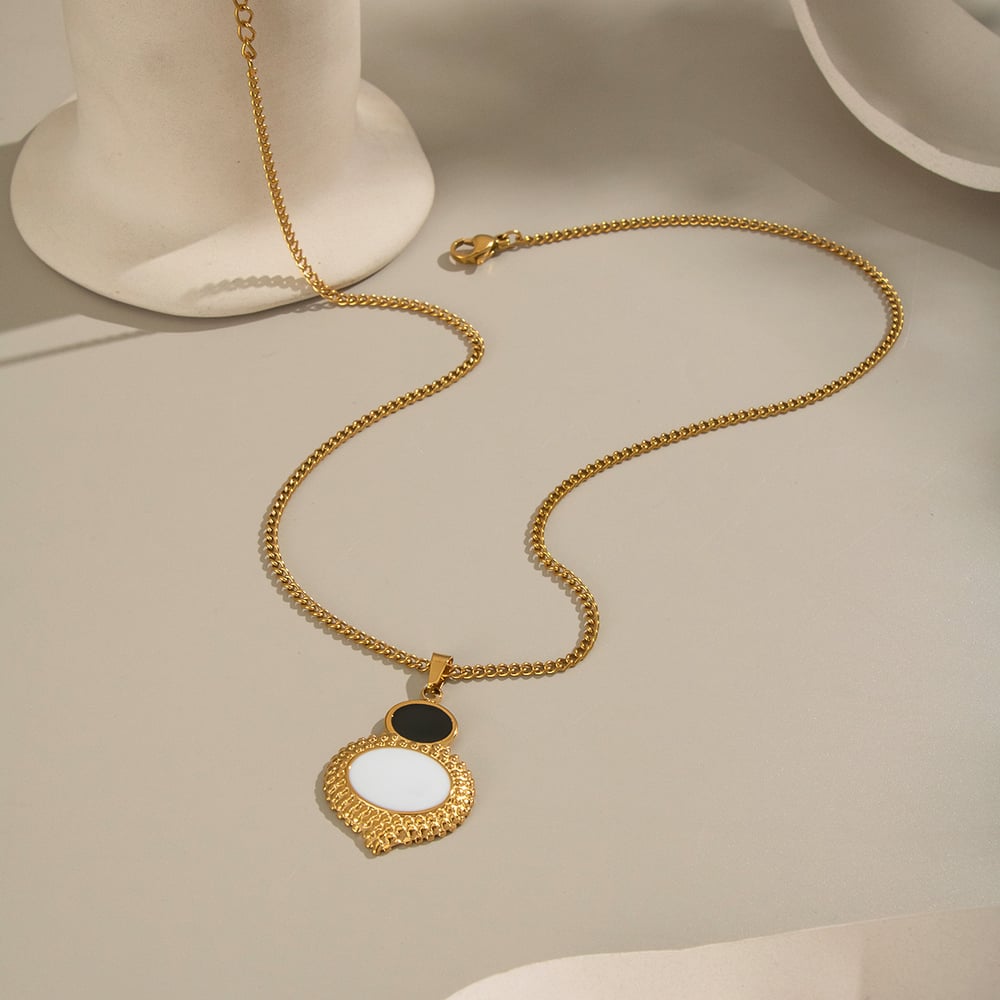 Elegant Patchwork Stainless Steel Gold Color Necklace Set Picture5
