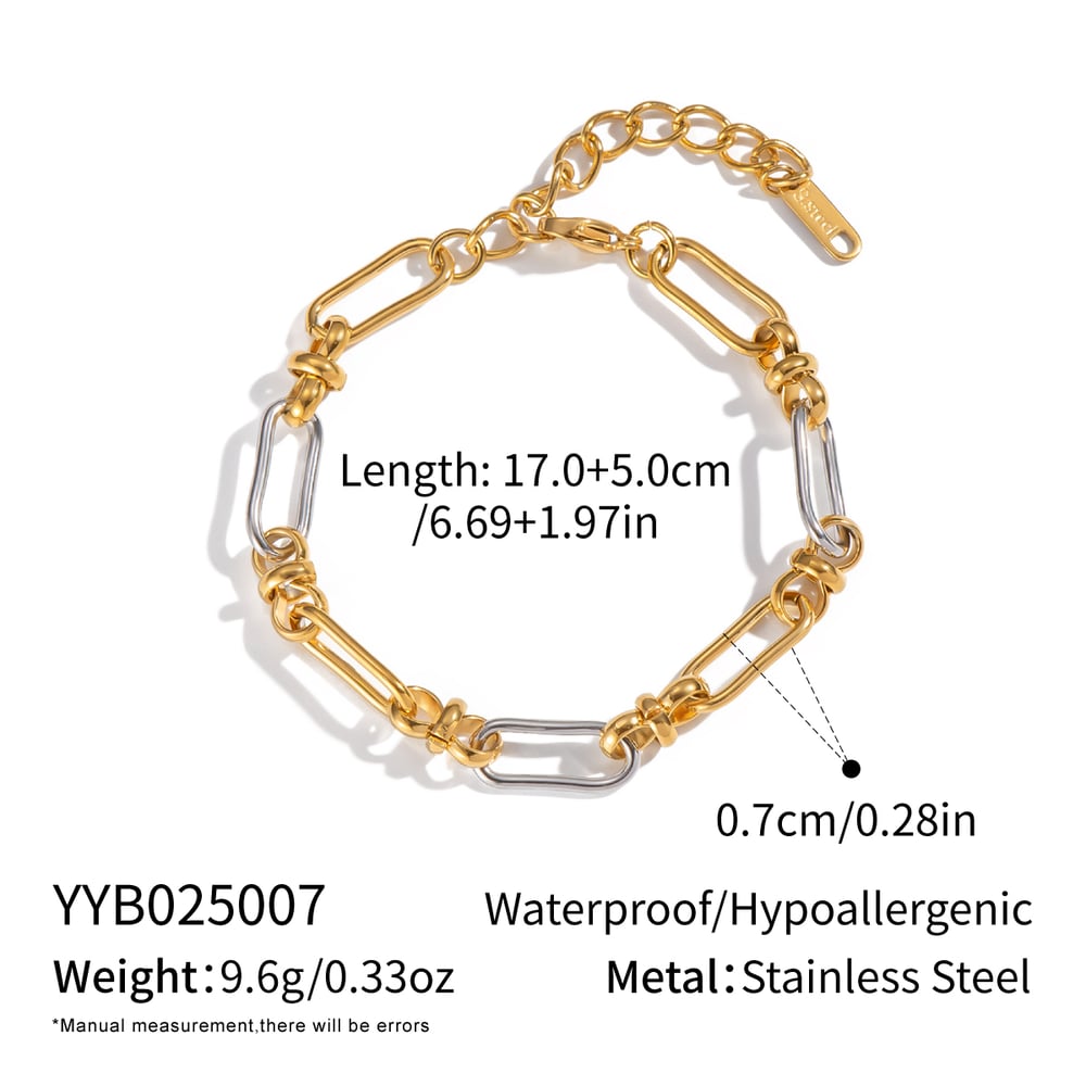 Mixed Gold Color And Silve Stainless Steel Necklace Set