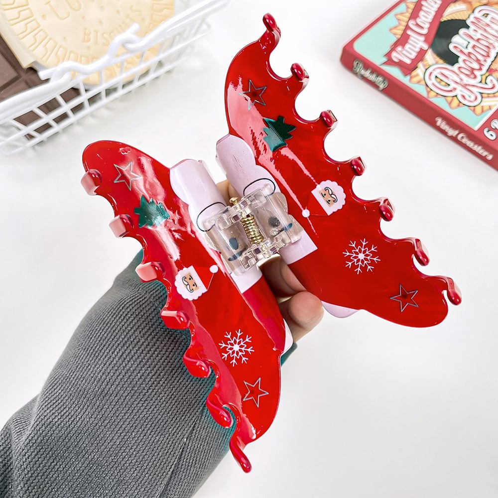 1 Piece Cuat Christmas Snowman Pattern Gift  PVC Women's Hair Claws h5Picture6